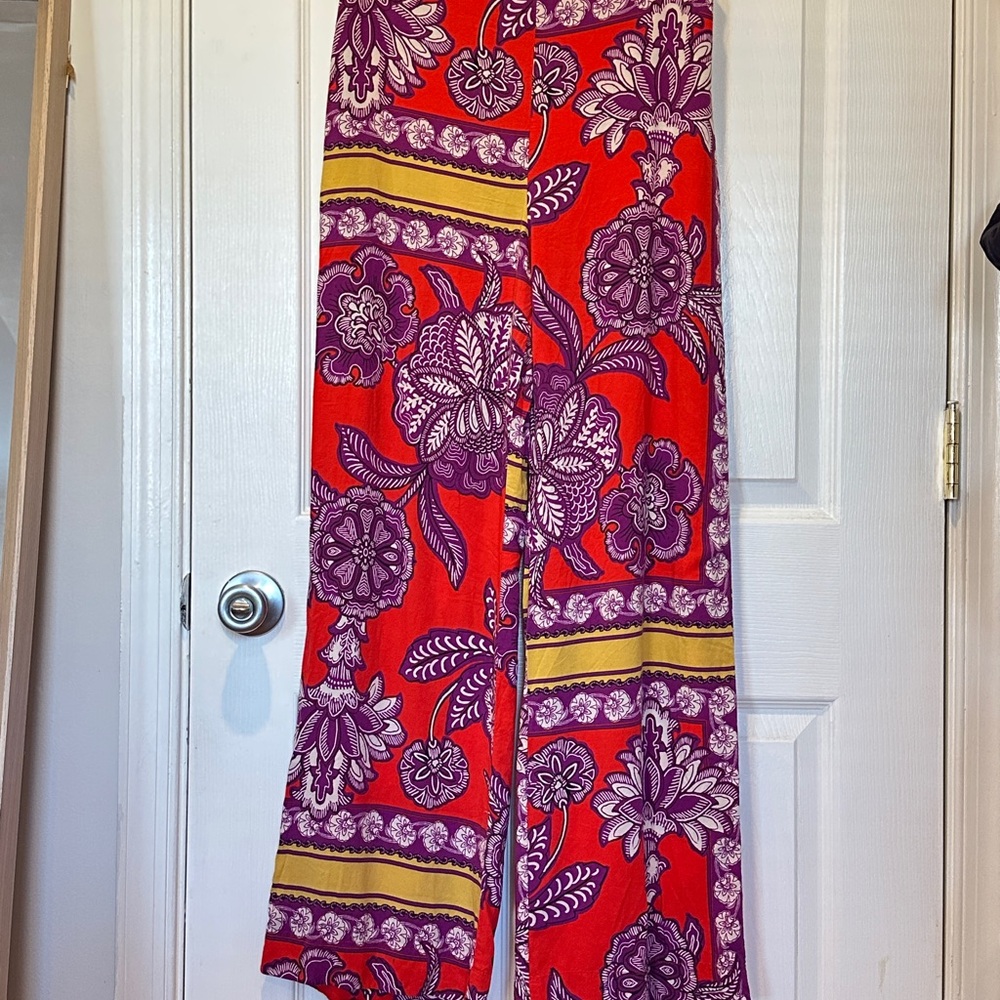 MANGO Floral Women's Wide Leg Pants